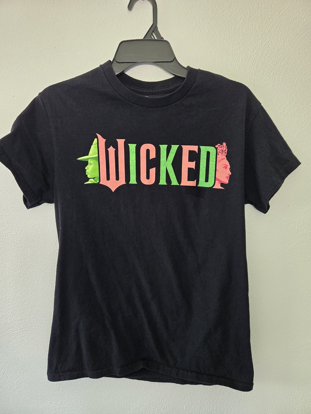 WICKED Graphic Short Sleeve Tee in Black with Neon Green & Neon Pink
